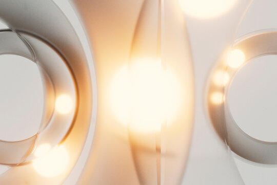 Layered Circular Forms With Warm Light Glow
