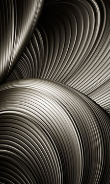 Curved Metallic Lines Create a Dynamic Visual Effect in Art