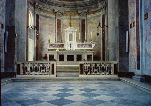 Marble altar in church