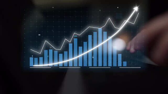 A modern financial growth chart displays an upward trend with digital elements, symbolizing success and strategic insights in today business landscape. Copula