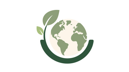 Obraz premium Earth globe with leaves symbolizing sustainable environment.