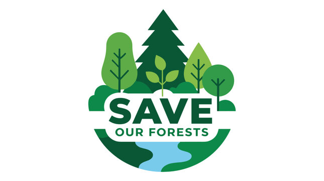 Forest Conservation Logo Emphasizing Saving Forests.