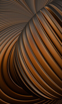 Abstract Patterns of Curved Lines in Brown Tones on a Surface