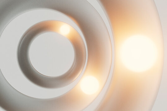 Abstract Golden White Circular Light Background