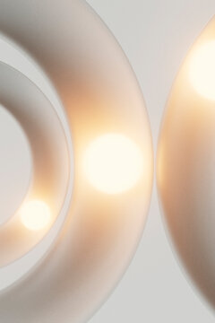 Symmetrical Light Circles Abstract Modern Background