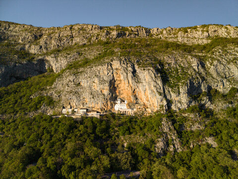 Ostrog Monastery inside  the cliff, Montenegro 