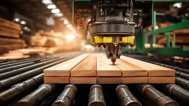 Advanced Automated Machine for Wood Pallet Assembly in a Modern Factory Setting with Efficient Production Techniques