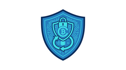 Obraz premium Cryptocurrency Security Shield Vector Illustration