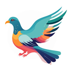 Fototapeta premium Colorful dove illustration in flat design style