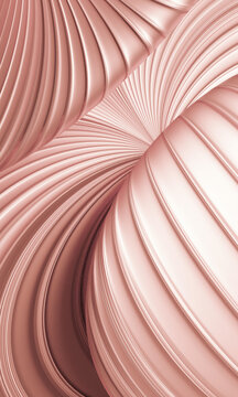 Abstract Design With Rippling Curves in Soft Pink Tones