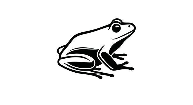 Minimalist black and white tree frog vector illustration