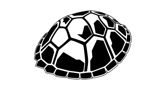 Minimalist black and white turtle shell vector illustration