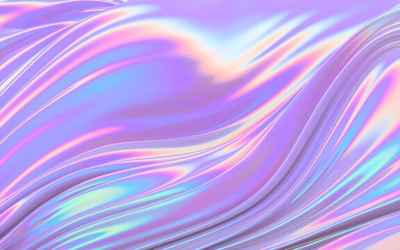 Iridescent pastel abstract fabric waves background