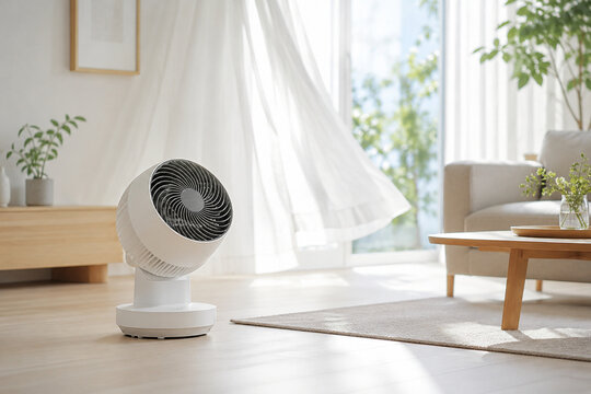 Cool Room with Air Circulator Stock Photos｜涼しい部屋・サーキュレーターの写真素材