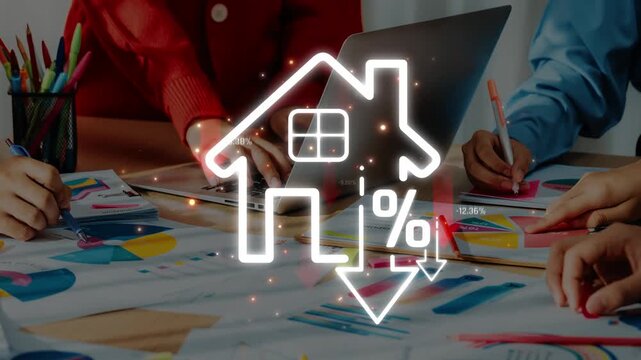 Creative Collaboration for Real Estate Investment Strategies with Graphs and Charts on Table, Demonstrating Market Trends and Analysis Sigmoid