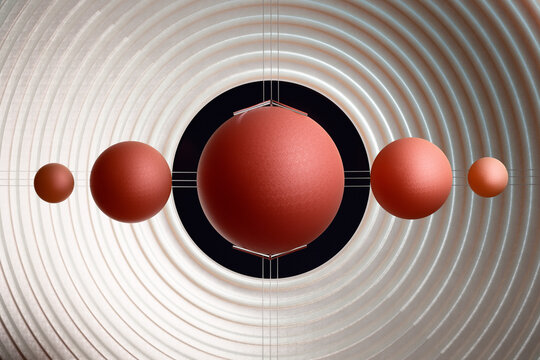Abstract Terracotta Spheres 3D Abstract Background