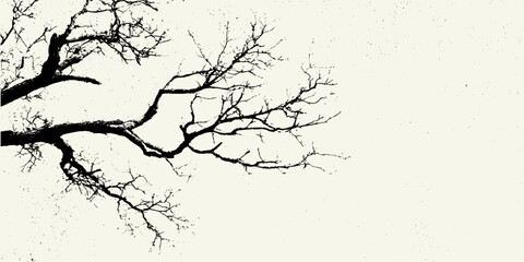 Obraz premium Decorative botanical pattern with branches and leaves for background design tree drawing illustrated sketch