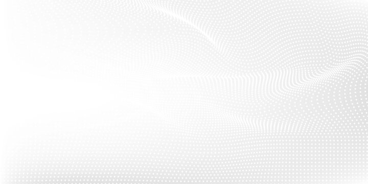 Dot white gray wave light technology texture background. Abstract big data digital concept