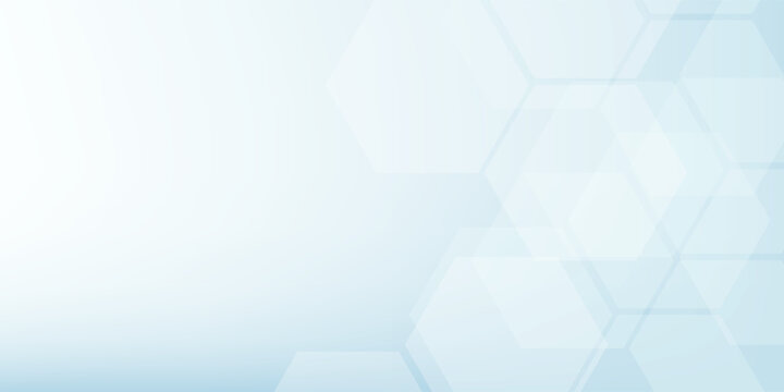 Abstract hexagon geometric white blue pattern technology medical and science background.