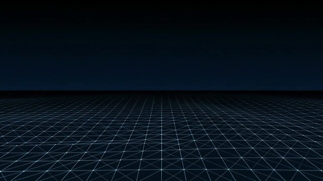 Digital Grid Background with Glowing Network Lines