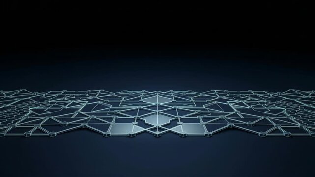 Network Structure Abstract Digital Mesh with Connected Nodes