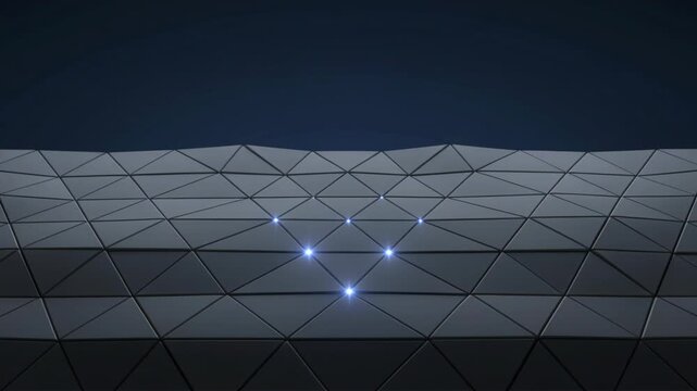 Geometric Abstract Background with Dark Triangular Faceted Surface