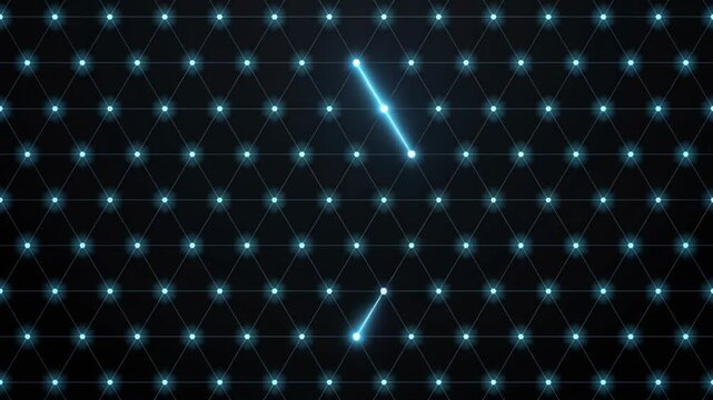 Digital Network Pattern with Blue Nodes on Dark Background