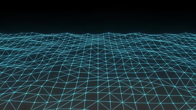 Digital Wireframe Grid Abstract Technology Background