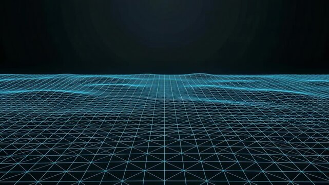 Digital Wireframe Grid Abstract Technology Background