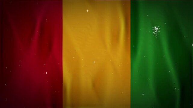 Guinea flag background with fireworks and patriotic motion animation