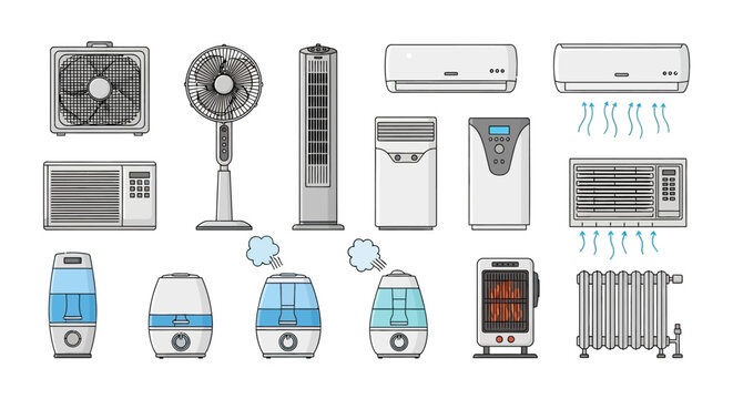 Air conditioning and heating units.