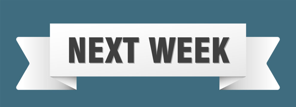 next week ribbon isolated on transparent background. next week ribbon