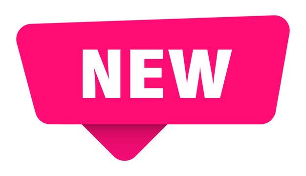 new magenta sticker isolated on transpatent background. new sign