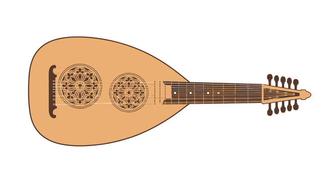 Traditional Oud Musical Instrument Design.