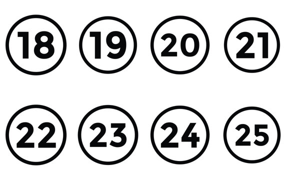 Colorful Number Icons Set &ndash; Digits 0 to 9 in Round Circle Vector Design with Long Shadow 