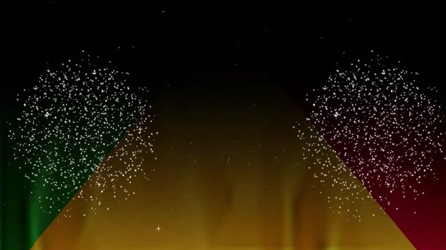 Juneteenth freedom day abstract background with sparkling particles and fireworks