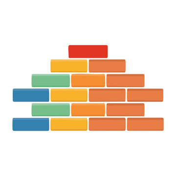 Colorful brick wall illustration