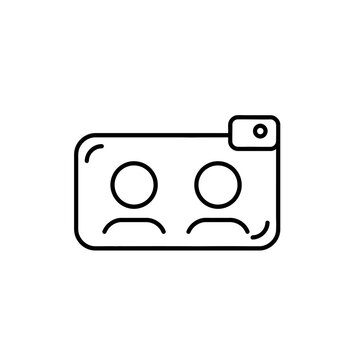 A sad icon illustration of a camera with frowning faces