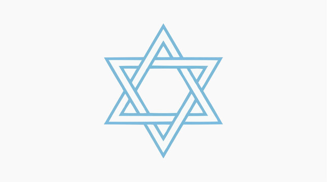 A stylized blue Star of David symbol rendered with a chalk-like texture on a plain white background, representing Judaism and Jewish culture
