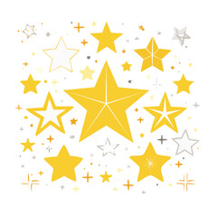 Obraz premium Yellow and gray stars illustration on white background