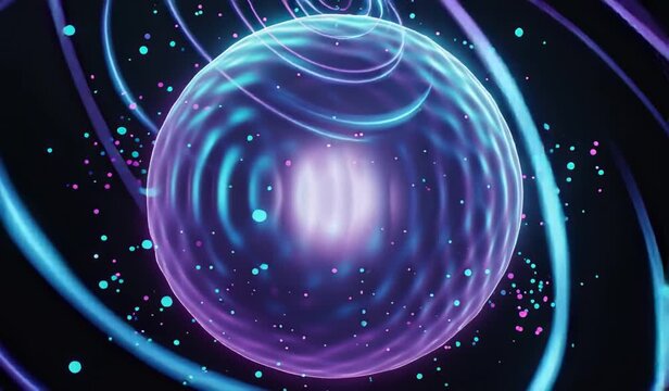 abstract background with glowing spheres