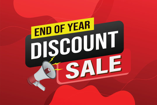 Discount sale word mega phone concept vector illustration and 3d style, landing page, template, ui, web, mobile app, poster, banner, flyer, background, gift card, coupon, label, wallpaper

