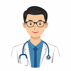 Fototapeta premium Doctor wearing glasses and stethoscope
