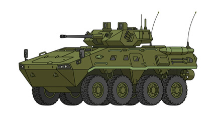 Military armored personnel carrier vehicle. © yeandita