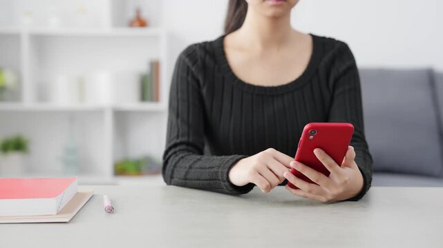 Smartphone, app, woman, office, SNS, touch, operation, smartphone, video, message, girl, work, job, email, search, social media, news, word of mouth, campaign, sale, points, coupon, online shopping, m