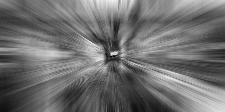 Fast motion blur of train tracks from center view