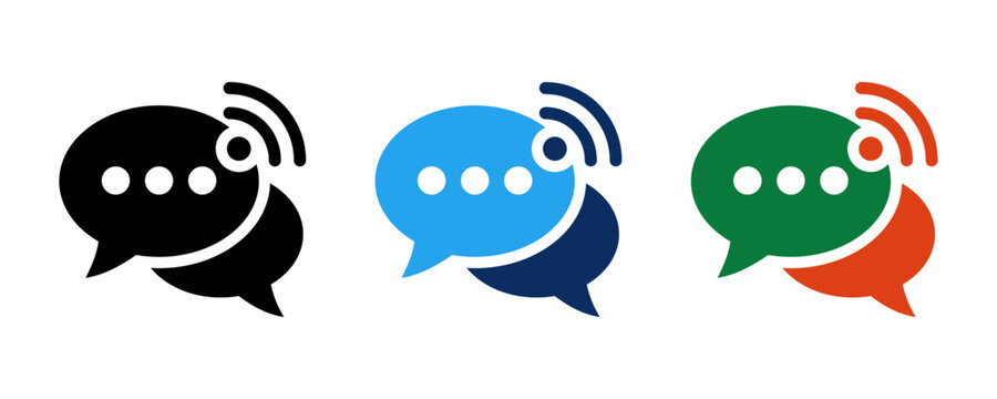 Chat Communication Icons Set, Messaging, chat, message, communication, Online Support and Social Media Vector Collection