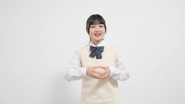 手話で会話する女子学生