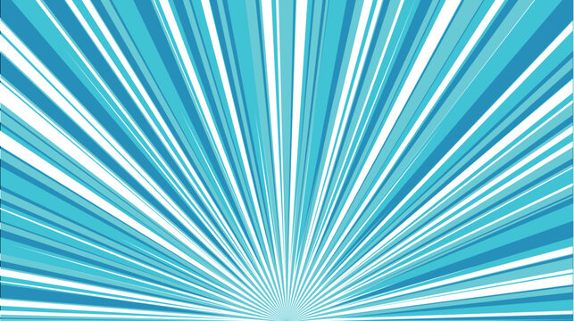Bright Blue Radial Sunburst Comic Speed Line Pattern