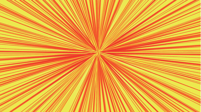 Vibrant Red and Yellow Comic Speed Line Background Effect
